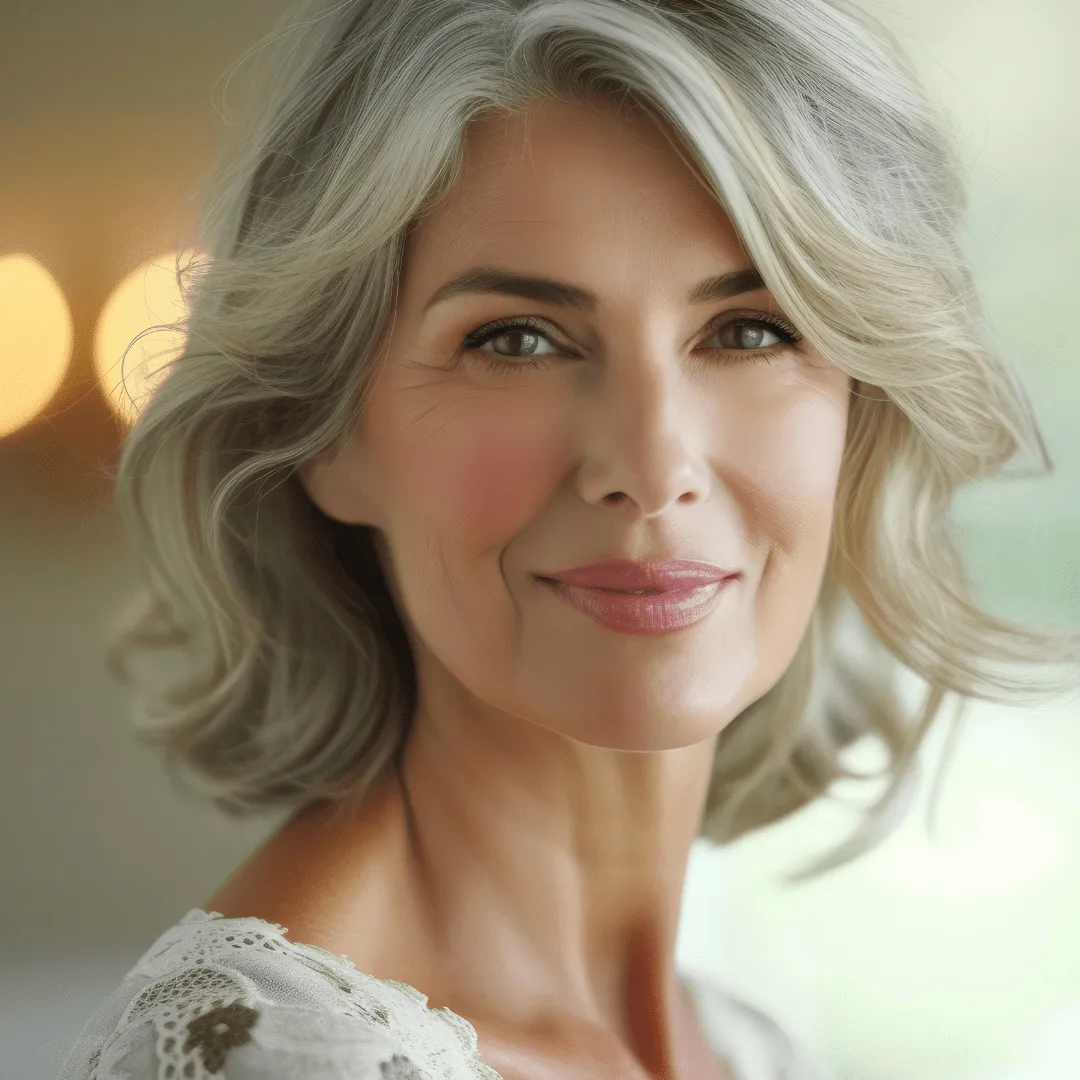 Older woman with younger appearance after receiving Forever Young BBL Treatment