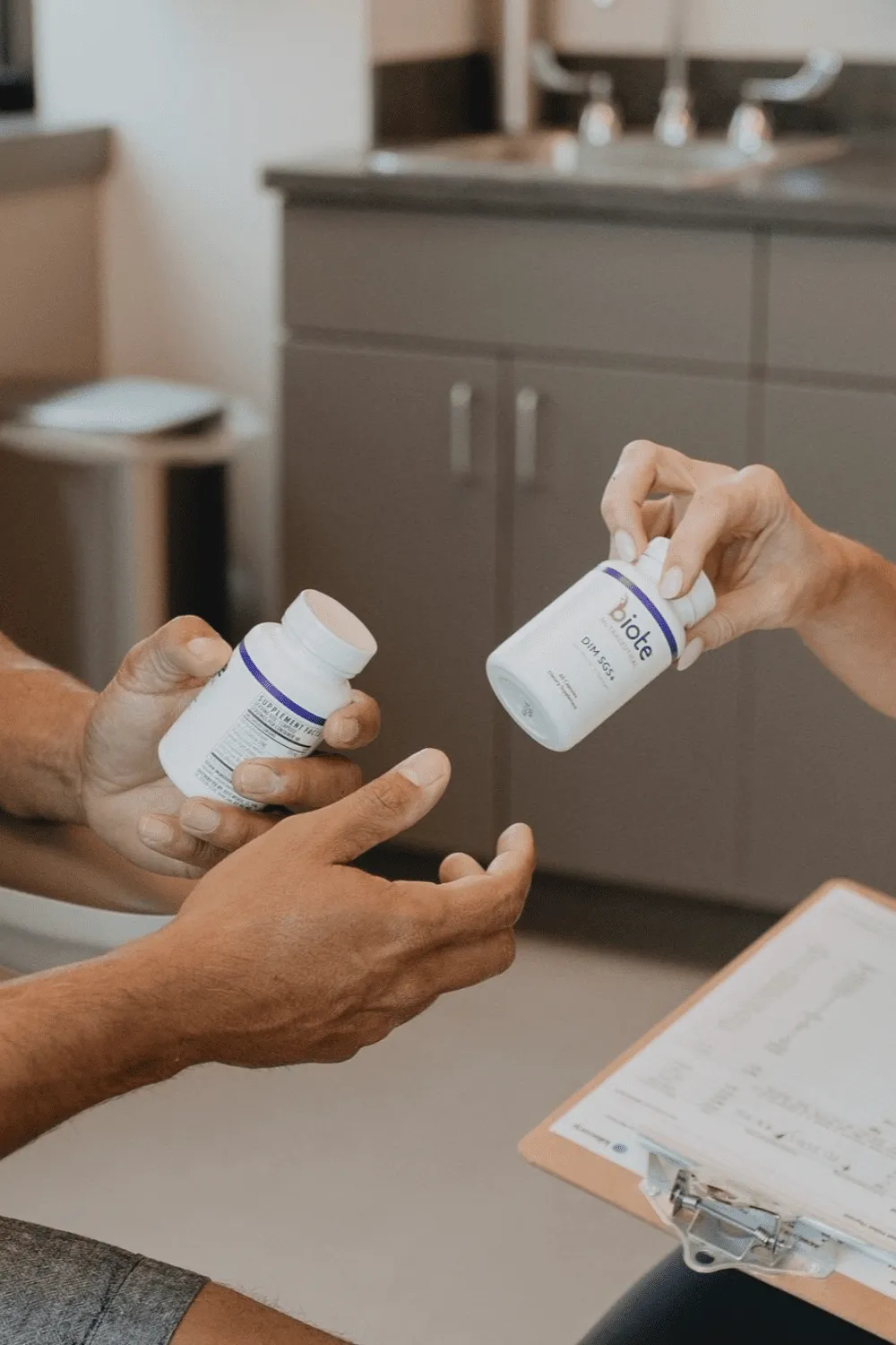 BioTe products being exchanged to support Hormone Replacement Therapy Services at Encompass Wellness & Aesthetics.