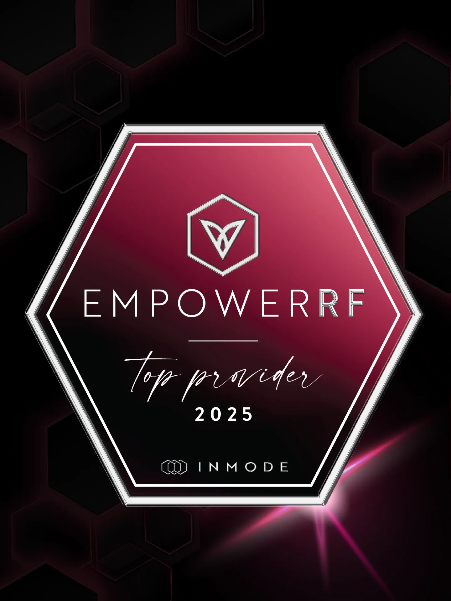 EmpowerRF Top Provider 2025 award badge by InMode for FormaV intimate wellness treatment